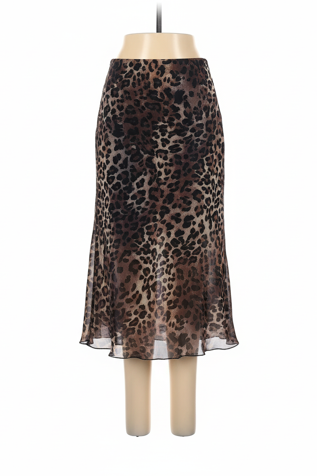 Jupe Léopard Midi Fluide Élégante