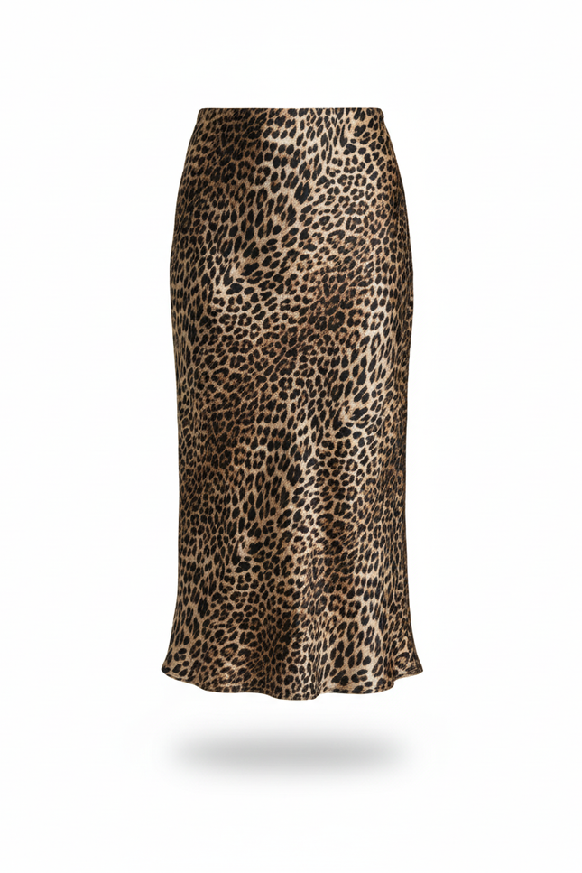 Jupe Leopard Femme Satin