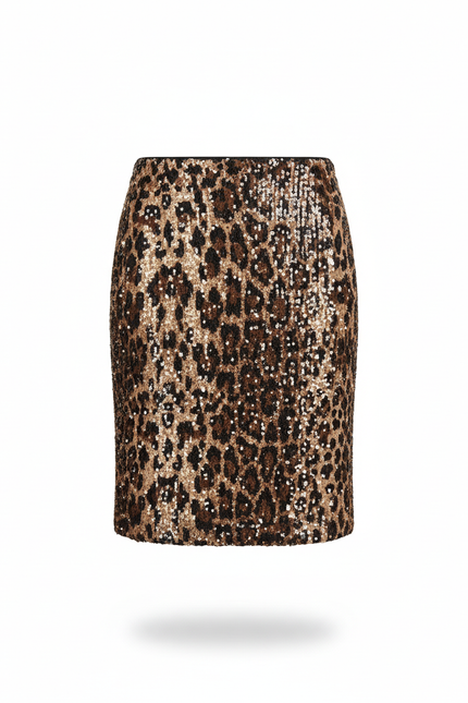 Jupe Léopard Paillettes Mini Chic