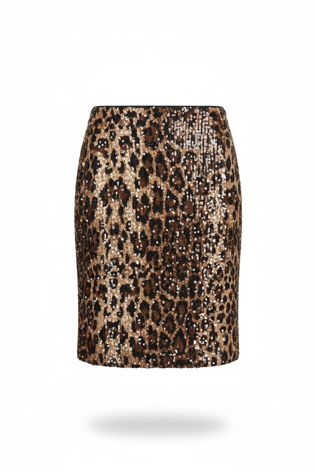 Jupe Léopard Paillettes Mini Chic