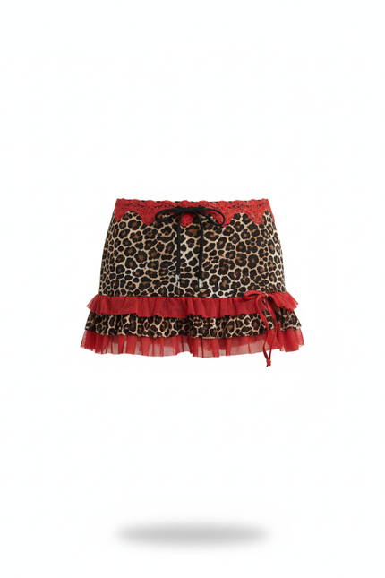 Jupe Leopard Rouge