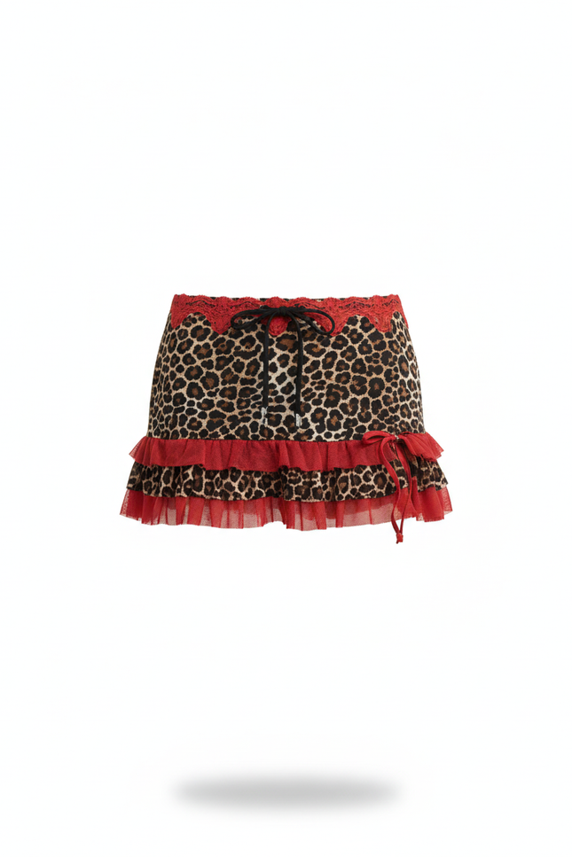 Jupe Leopard Rouge
