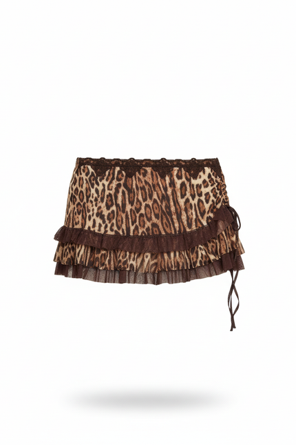 Jupe Léopard Mini Volants Chic