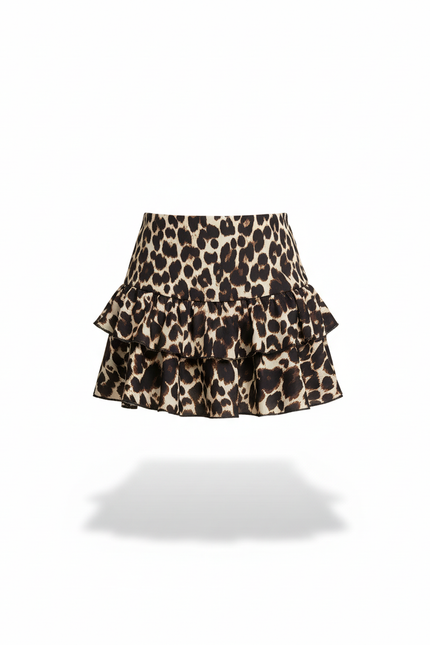 Jupe Léopard Bouffante Courte Chic