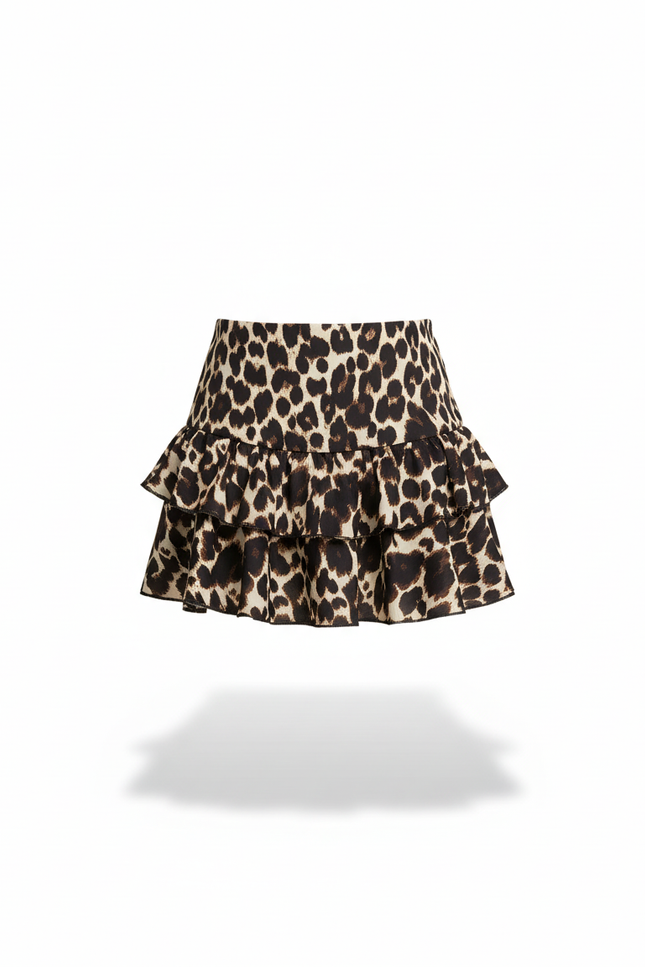 Jupe Léopard Bouffante Courte Chic