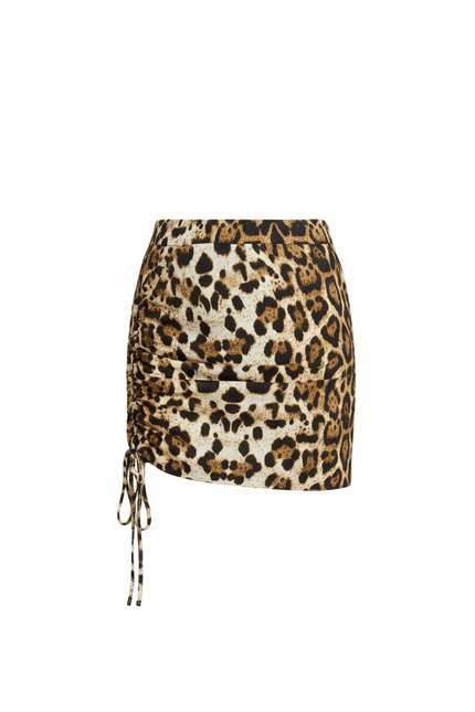 Jupe Léopard Mini Froncée Élégante