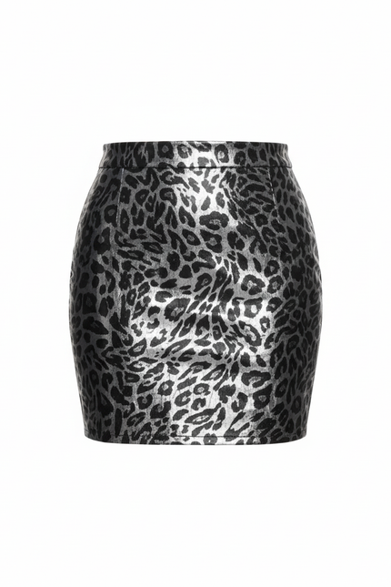Jupe Léopard Brillante Bodycon Chic