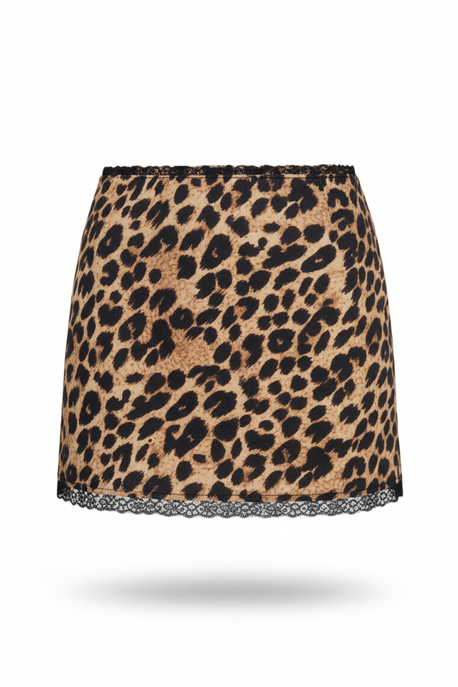 Jupe Léopard Mini Dentelle Chic