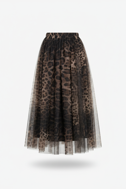 Jupe Longue Tulle Leopard