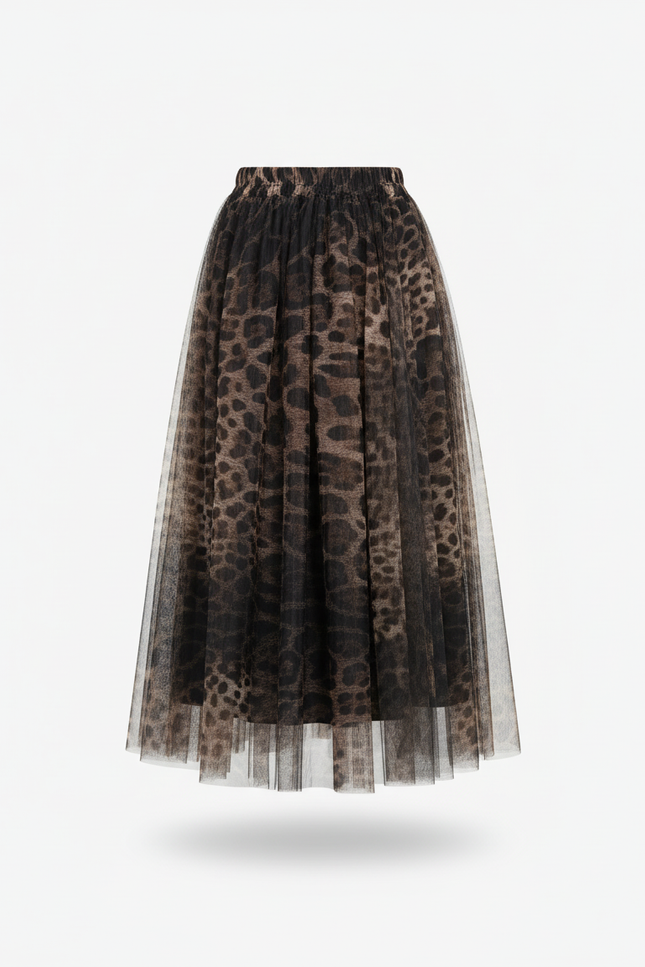 Jupe Longue Tulle Leopard