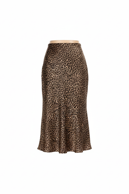 Jupe Léopard Satinée Fluide