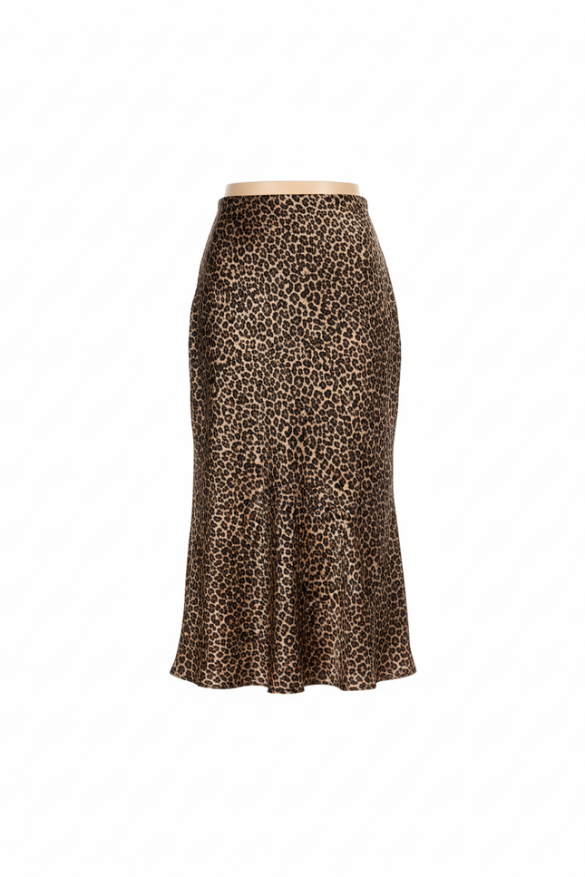 Jupe Léopard Satinée Fluide
